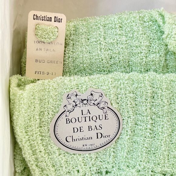 Two Pairs Of Vintage Christian Dior Textured Stockings Dior Sport Chevron New In - Picture 3 of 16